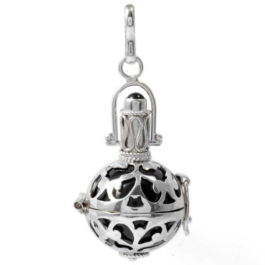 Silver Bola Cage with Coloured Ball - Silver Jewellery - Boutique Nirvana