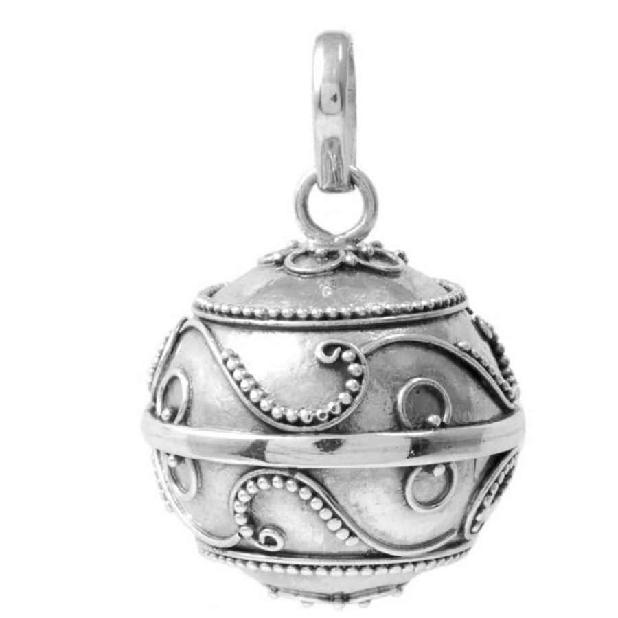 Anita Ethnic Silver Bola Pendant - Silver Jewellery - Boutique Nirvana