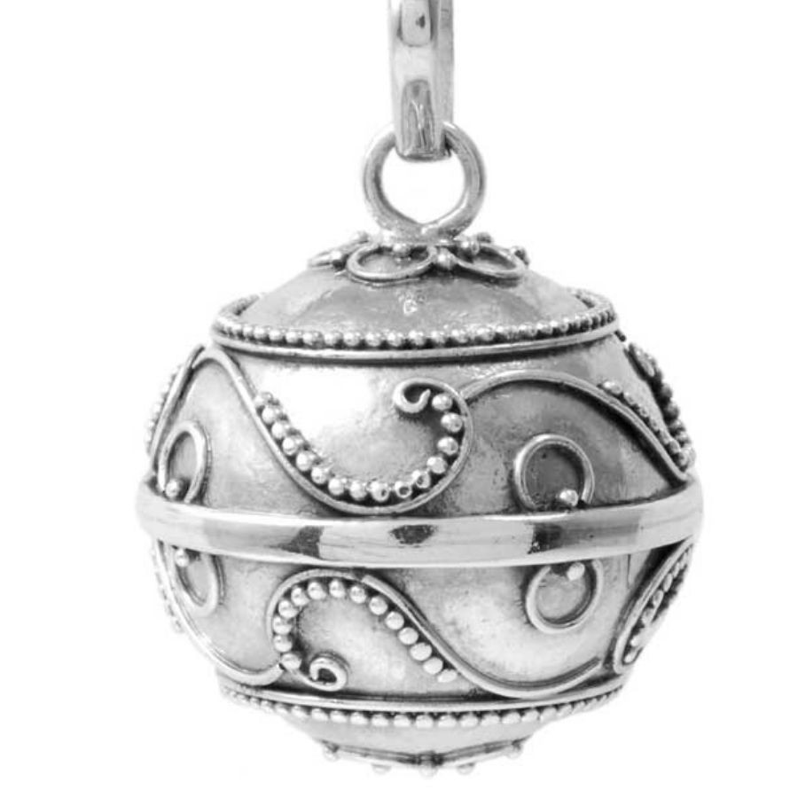 Anita Ethnic Silver Bola Pendant - Silver Jewellery - Boutique Nirvana