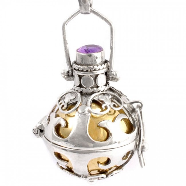 Bola de grossesse argent et pierres Kavindi - BIJOUX ARGENT - Boutique Nirvana