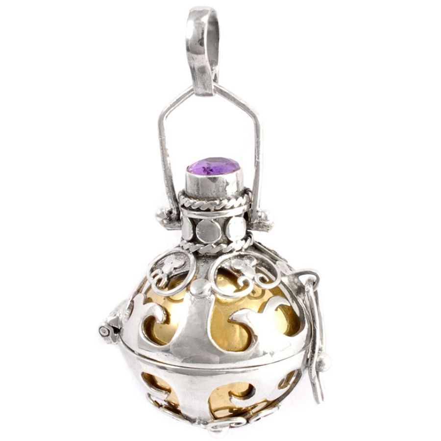 Bola de grossesse argent et pierres Kavindi - BIJOUX ARGENT - Boutique Nirvana