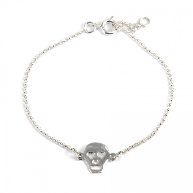 Bracelet chaine argent tête de mort - BIJOUX ARGENT - Boutique Nirvana
