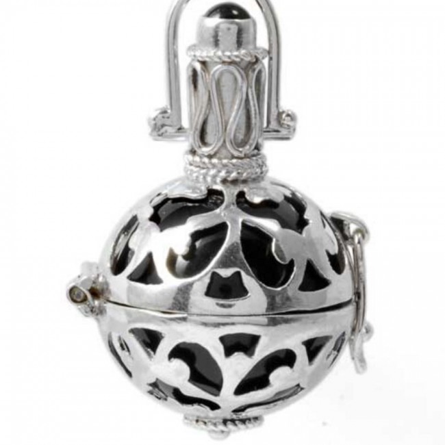 Silver Bola Cage with Coloured Ball - Silver Jewellery - Boutique Nirvana