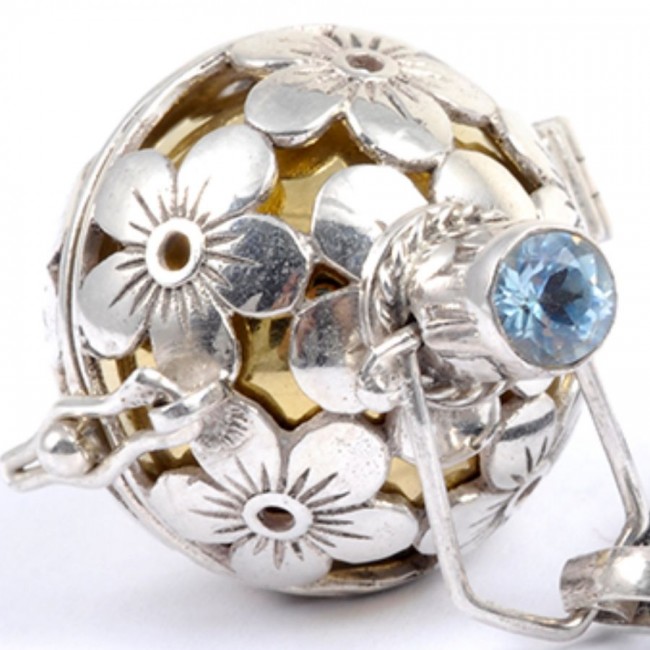Boule porte-bonheur argent Tiaré - BIJOUX ARGENT - Boutique Nirvana