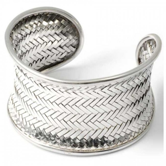 Bracelet argent manchette tressé - 0 - Boutique Nirvana