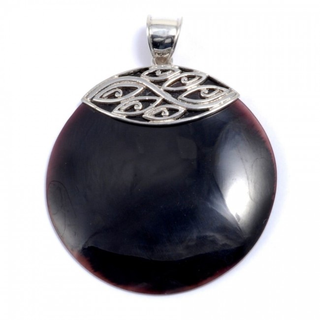 Grand médaillon pierre et argent - Silver Jewellery - Boutique Nirvana