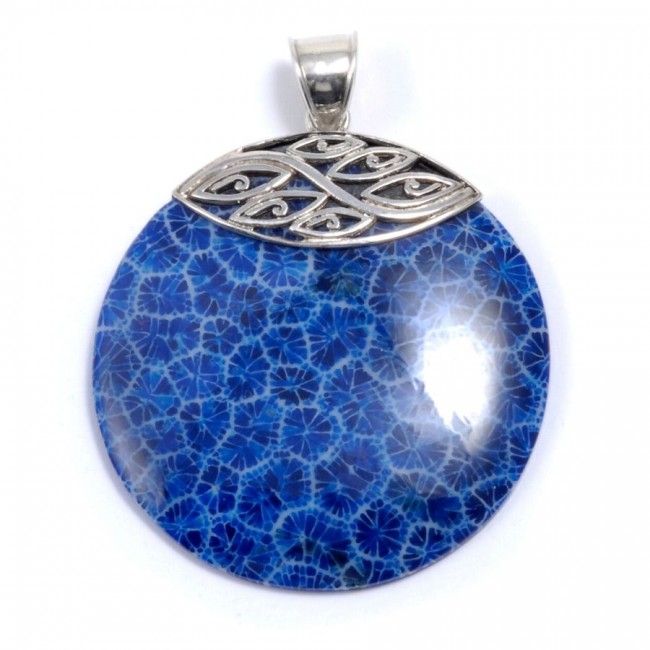 Grand médaillon pierre et argent - Silver Jewellery - Boutique Nirvana