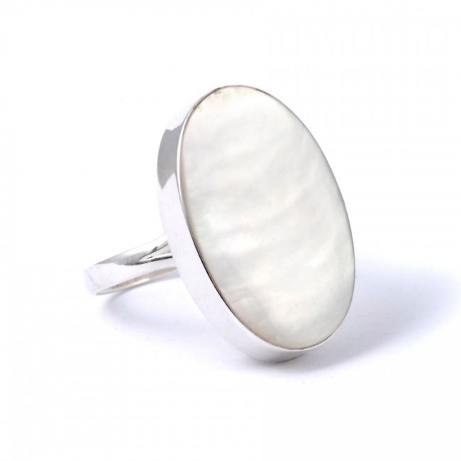 Bague argent grande pierre ovale Timea - BIJOUX ARGENT - Boutique Nirvana