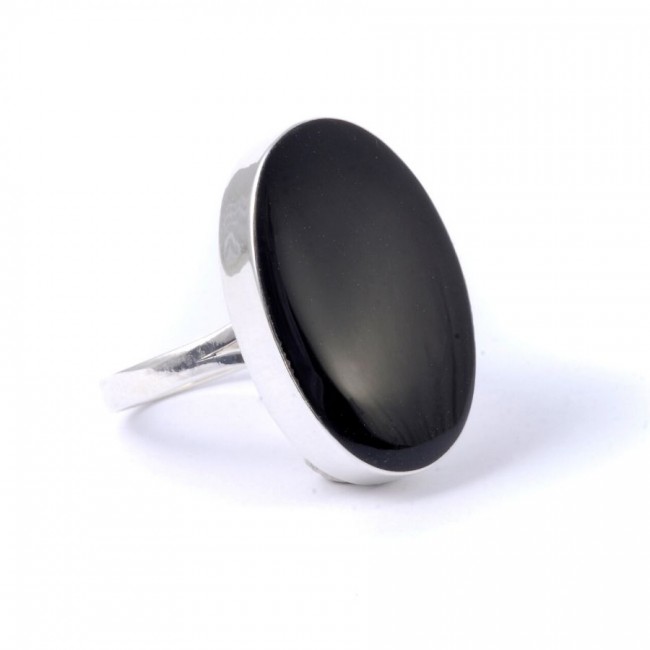 Bague argent grande pierre ovale Timea - Silver Jewellery - Boutique Nirvana