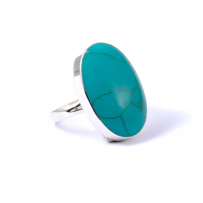 Bague argent grande pierre ovale Timea - BIJOUX ARGENT - Boutique Nirvana