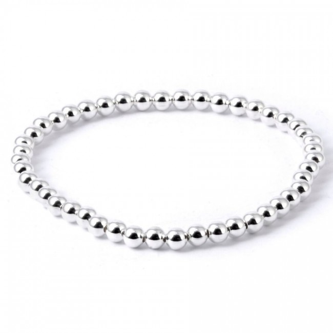 Bracelet ajustable grosses perles d'argent - Silver Jewellery - Boutique Nirvana
