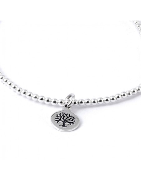 Bracelet perles d'argent arbre de vie - Silver Jewellery -