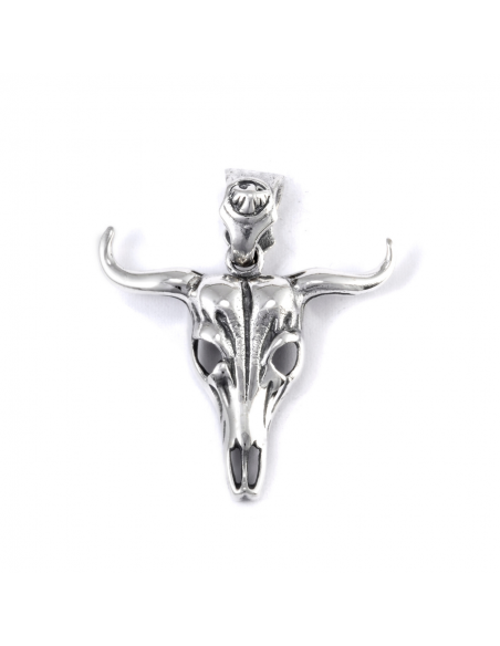 Pendentif tête de buffle en argent 925 - Silver Jewellery -