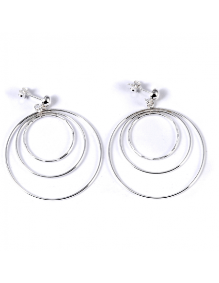 Boucles d'oreilles 3 anneaux argent - BIJOUX ARGENT -