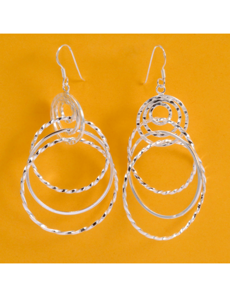 Boucles anneaux entremêlés - Silver Jewellery -