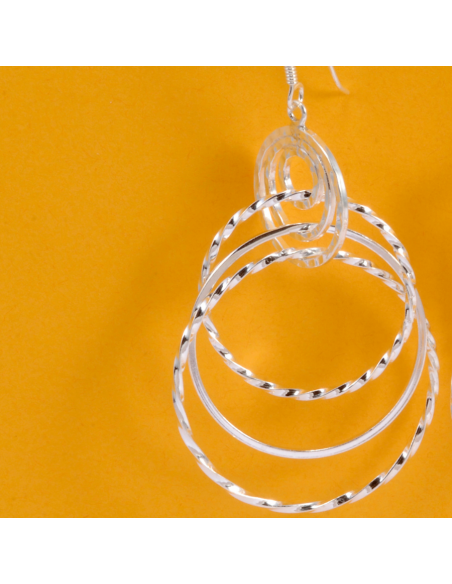 Boucles anneaux entremêlés - Silver Jewellery -