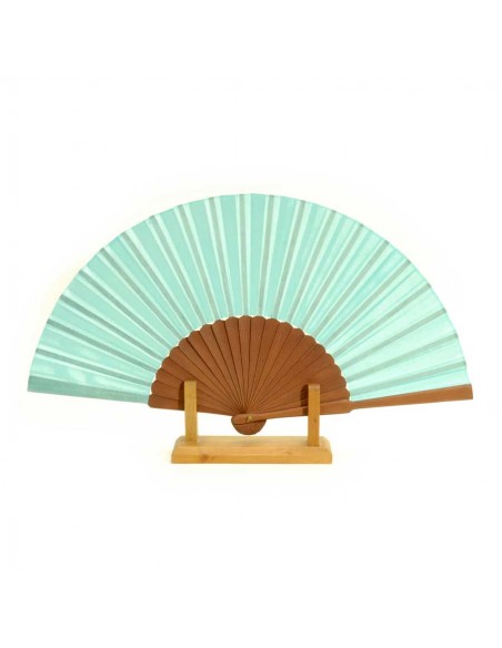 Eventail en soie turquoise - Accueil -