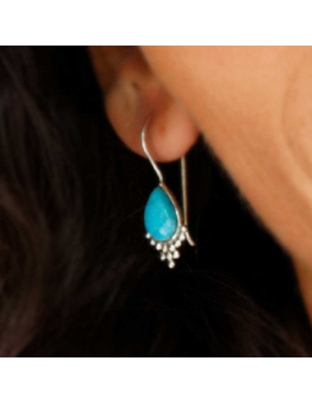 Boucles d'oreilles argent dormeuses avec pierre - BIJOUX ARGENT - Boutique Nirvana