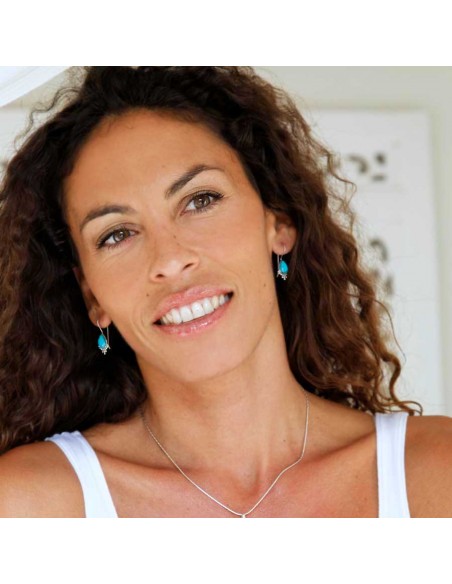 Boucles d'oreilles argent dormeuses avec pierre - BIJOUX ARGENT - Boutique Nirvana