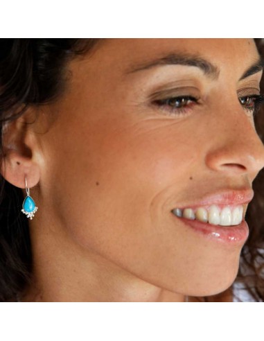 Boucles d'oreilles argent dormeuses avec pierre - BIJOUX ARGENT - Boutique Nirvana