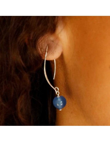 Silver Swan Neck Gemstone Earrings - Silver Jewellery - Boutique Nirvana