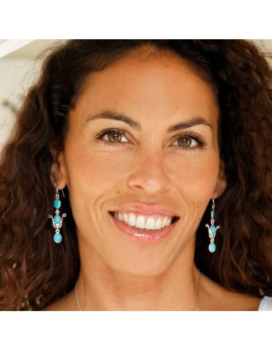 Elegant Three-Stone Drop Earrings - Silver Jewellery - Boutique Nirvana