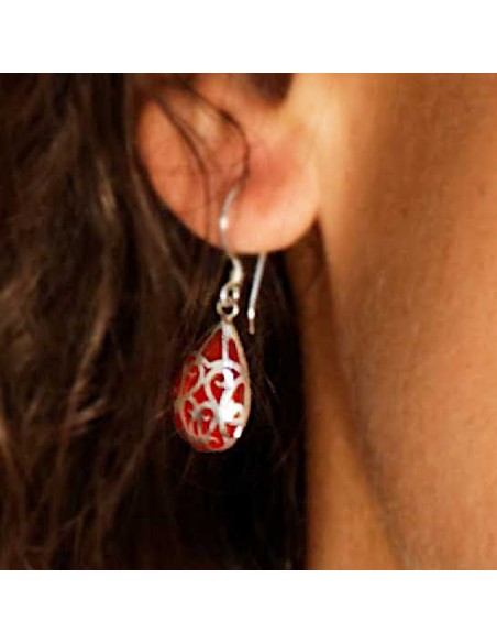 Silver Earrings with Colour Drop - Silver Jewellery - Boutique Nirvana