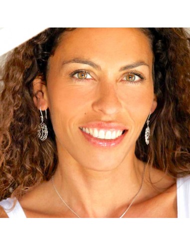 Boucles d'oreilles Om en argent ouvragé - BIJOUX ARGENT - Boutique Nirvana