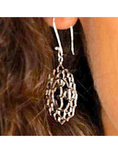 Boucles d'oreilles Om en argent ouvragé - BIJOUX ARGENT - Boutique Nirvana