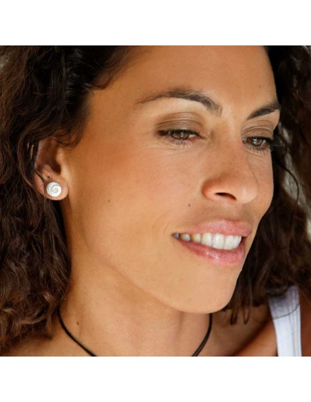 Boucles d'oreilles clou d'argent avec Ste Lucie - BIJOUX ARGENT - Boutique Nirvana