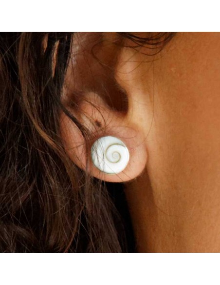 Boucles d'oreilles clou d'argent avec Ste Lucie - BIJOUX ARGENT - Boutique Nirvana