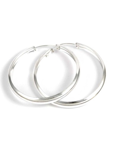 Grandes créoles Ø 5 cm - Silver Jewellery -