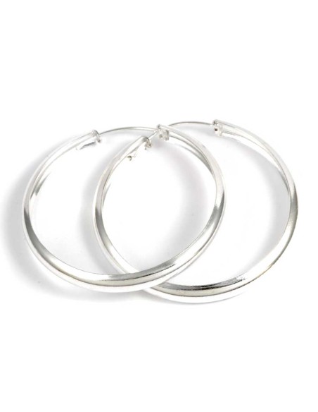 Grandes créoles Ø 5 cm - Silver Jewellery -