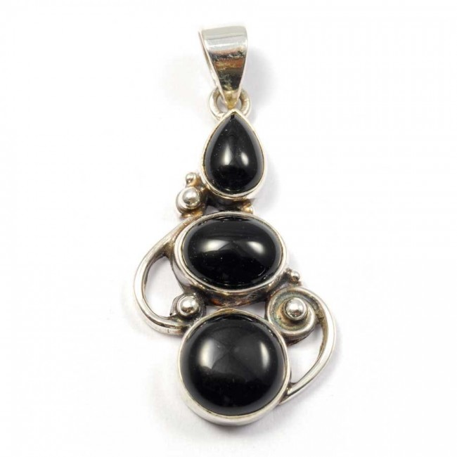 Silver Three-Stone Pendant - Silver Jewellery - Boutique Nirvana