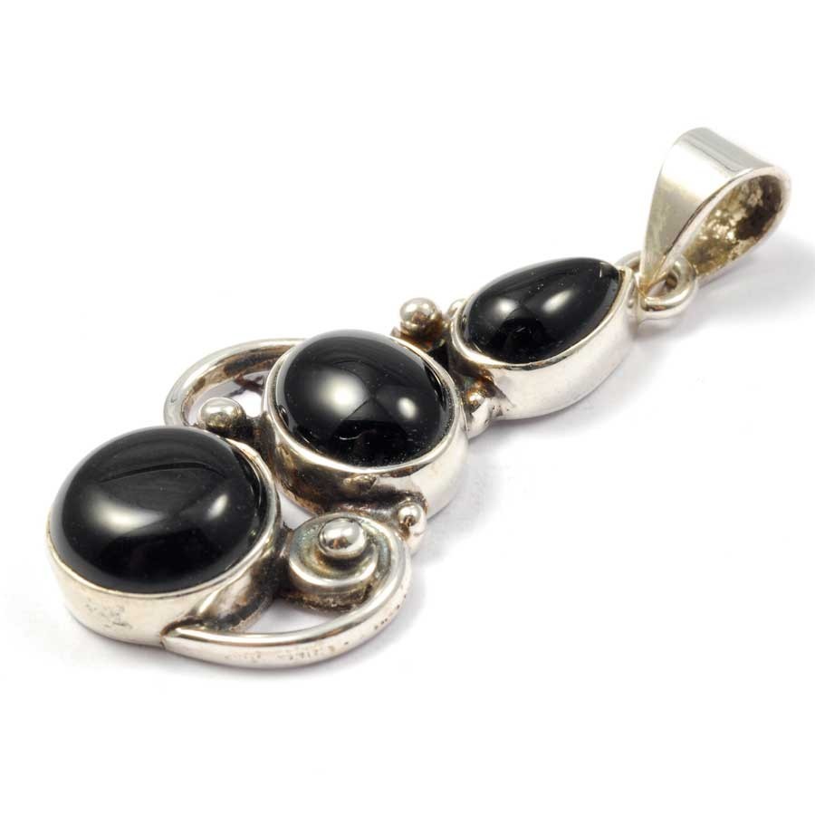 Silver Three-Stone Pendant - Silver Jewellery - Boutique Nirvana