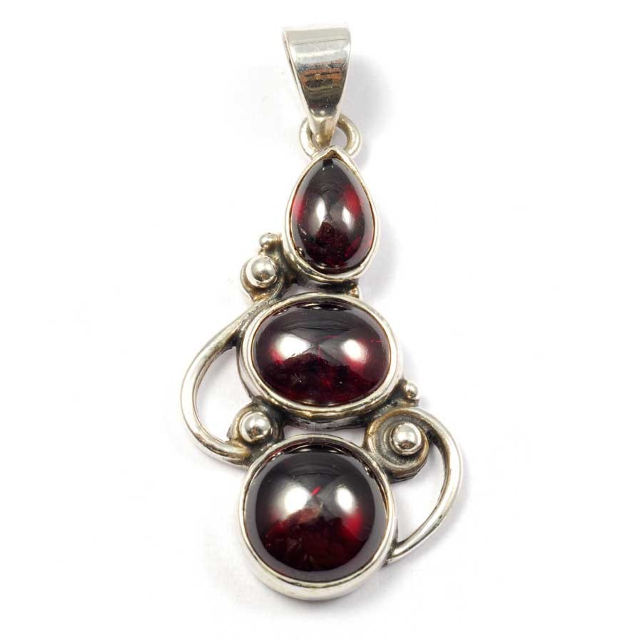 Silver Three-Stone Pendant - Silver Jewellery - Boutique Nirvana