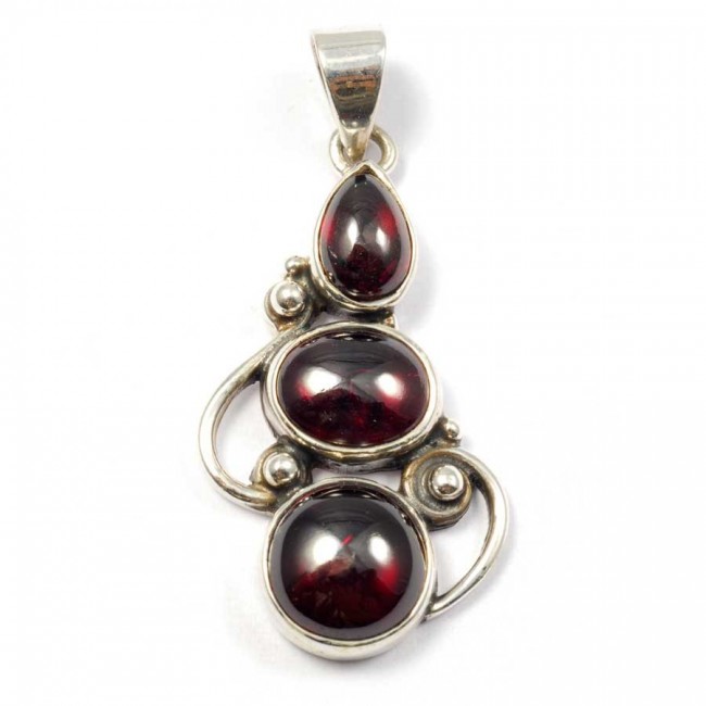 Silver Three-Stone Pendant - Silver Jewellery - Boutique Nirvana