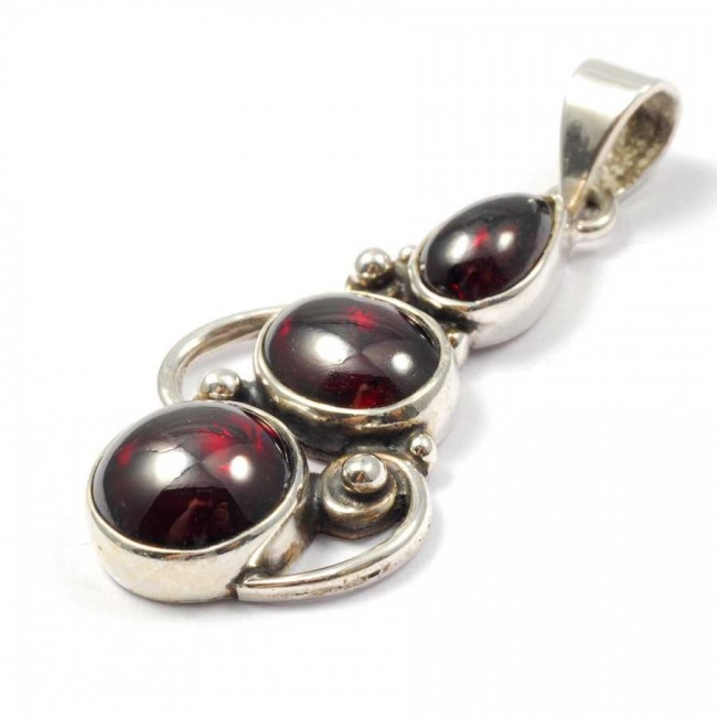 Silver Three-Stone Pendant - Silver Jewellery - Boutique Nirvana
