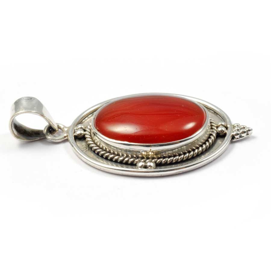Silver Cabochon Stone Pendant - Silver Jewellery - Boutique Nirvana