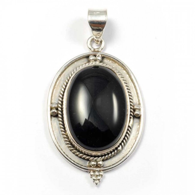 Silver Cabochon Stone Pendant - Silver Jewellery - Boutique Nirvana