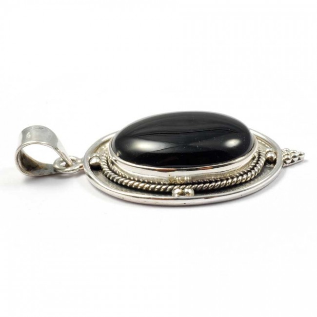 Silver Cabochon Stone Pendant - Silver Jewellery - Boutique Nirvana