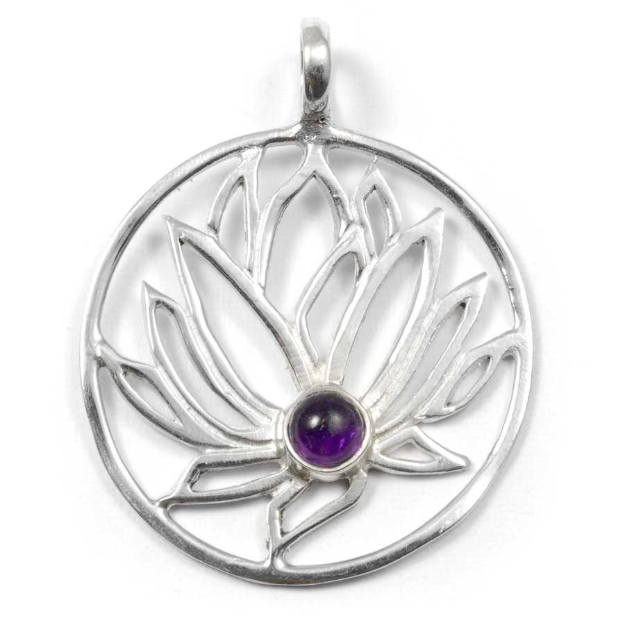 Handmade Silver Lotus Pendant - Silver Jewellery - Boutique Nirvana