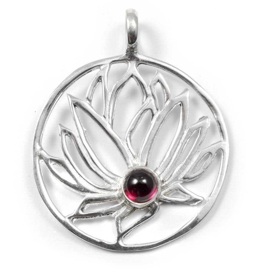 Handmade Silver Lotus Pendant - Silver Jewellery - Boutique Nirvana