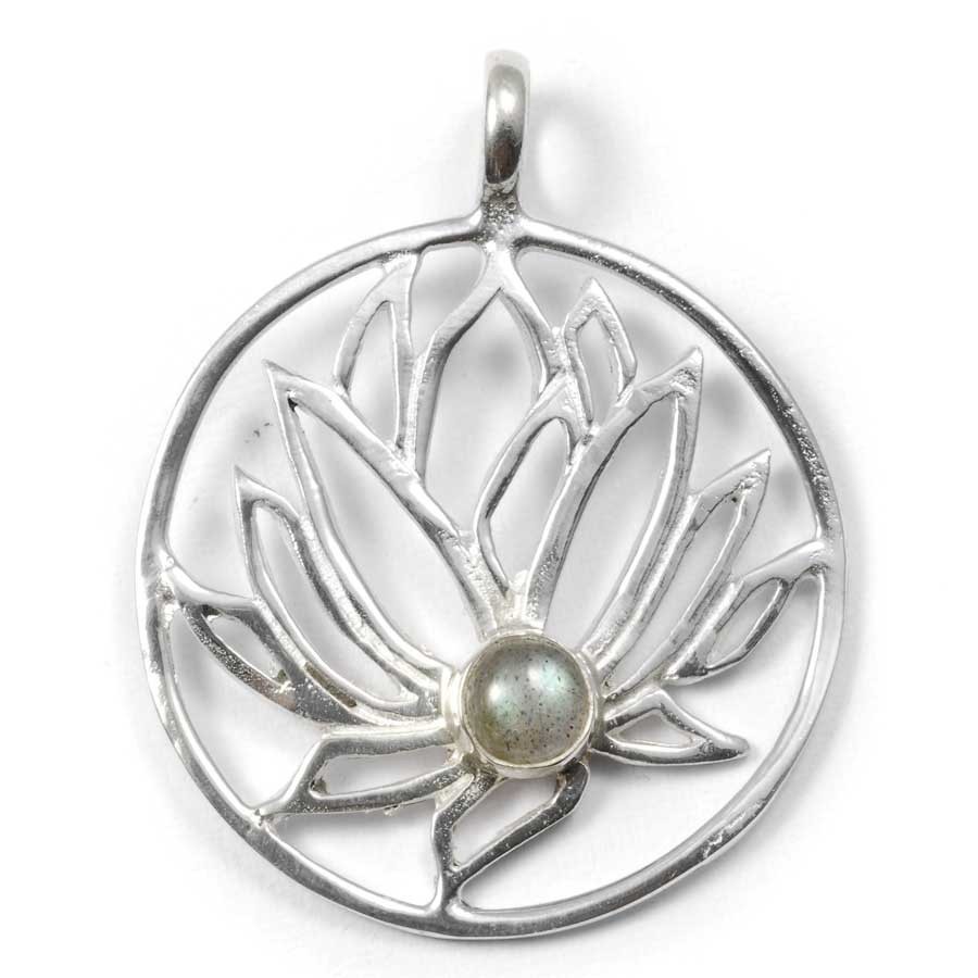 Handmade Silver Lotus Pendant - Silver Jewellery - Boutique Nirvana