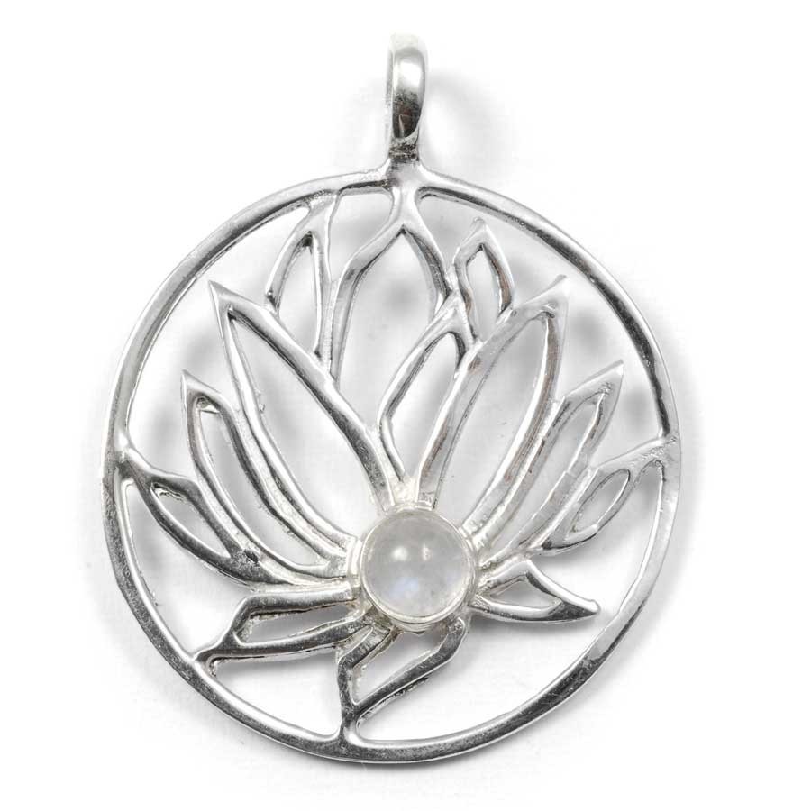 Handmade Silver Lotus Pendant - Silver Jewellery - Boutique Nirvana