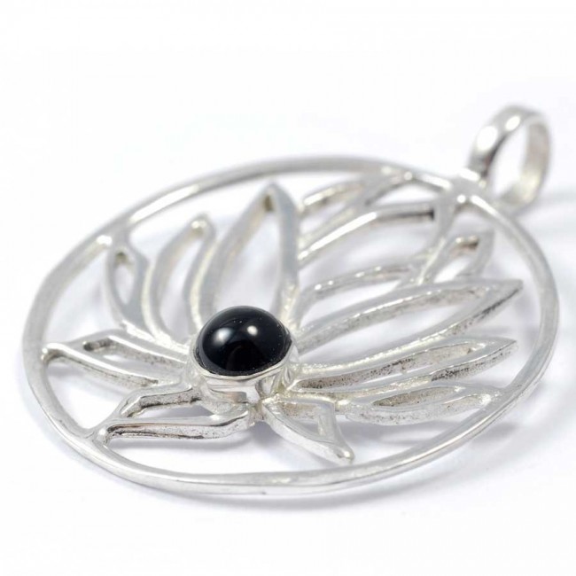 Handmade Silver Lotus Pendant - Silver Jewellery - Boutique Nirvana