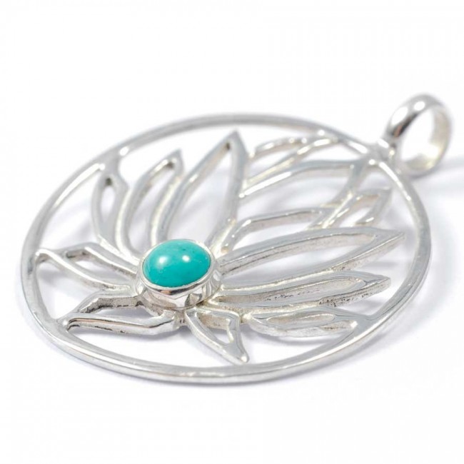 Handmade Silver Lotus Pendant - Silver Jewellery - Boutique Nirvana