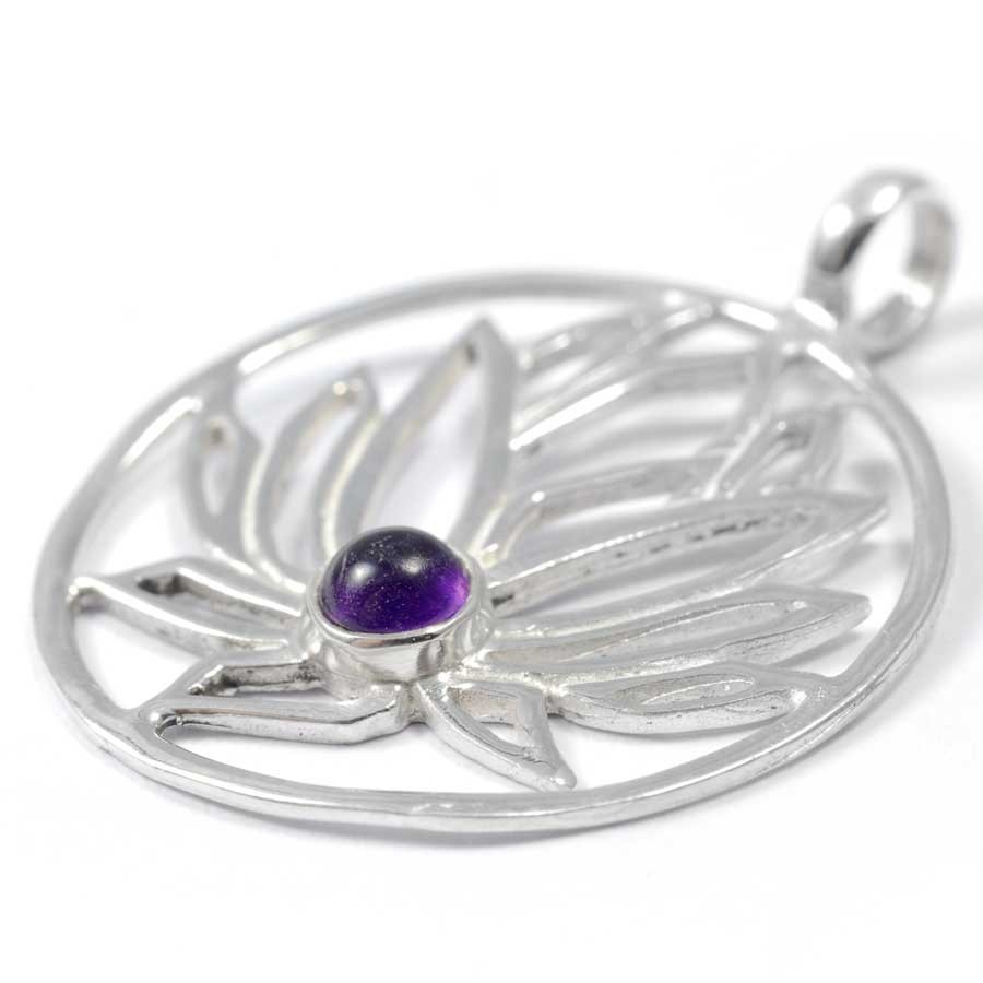 Handmade Silver Lotus Pendant - Silver Jewellery - Boutique Nirvana