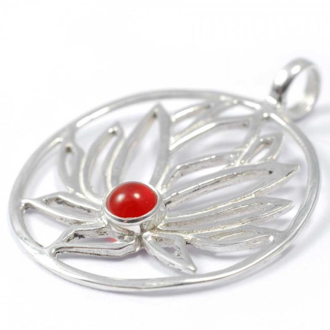 Handmade Silver Lotus Pendant - Silver Jewellery - Boutique Nirvana