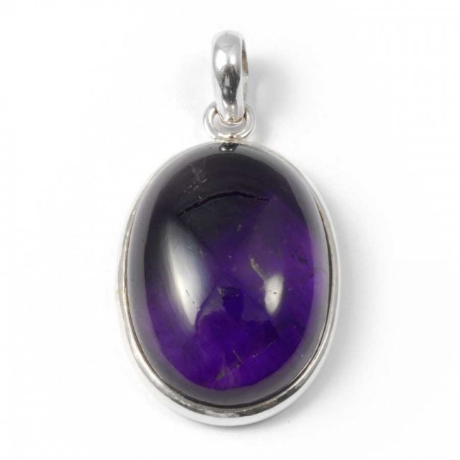 Beautiful Oval Cabochon Stone Pendant - Silver Jewellery - Boutique Nirvana